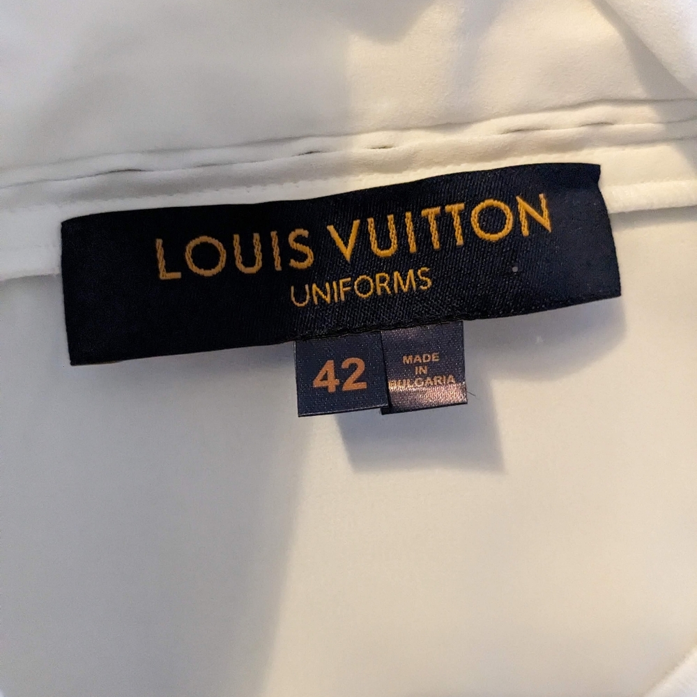 Louis Vuitton Uniforms Button Up Shirt White Women's Size 42 Made in Bulgaria - Picture 3 of 8